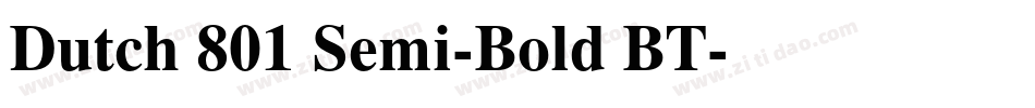Dutch 801 Semi-Bold BT字体转换